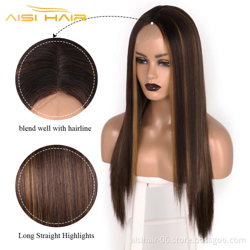 Aisi High colors hightlight to ship wholesale hot selling african cheap for black woman U part lace synthetic natural hair wigs